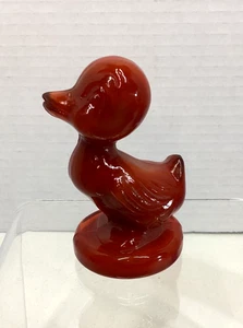 Vintage Boyd Kunst Glas Debbie Ente Figur Tomate Schlacke Cadmium leuchtend 2,5" groß - Bild 1 von 11