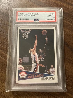 Michael Jordan 2001 Fleer Shoebox #137 PSA 10 Wizards Gem Mint - Image 1 of 2
