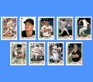 Baltimore Orioles - Lote de 9 cartas - Mussina RC, Ripken, Tettleton - 1991 Upper Deck - Imagen 1 de 12