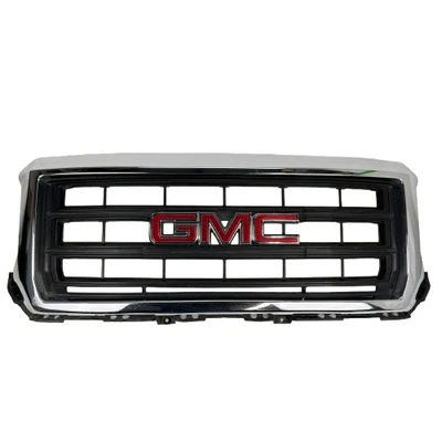 Conjunto de parrilla superior delantera GMC Sierra 1500 2014 2015 OEM CROMO BRILLANTE 23254463 Foto 1 de 4