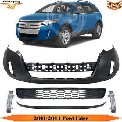 Front Bumper Cover Fascia Paintable & Fog Light Assembly For 2011-2014 Ford Edge - Image 1 of 4