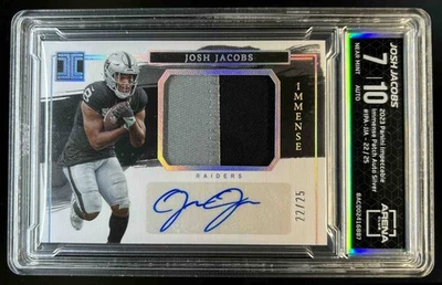 2023 Impeccable Josh Jacobs Immense Patch Auto Silver Auto #22/25 Raiders - Image 1 of 2