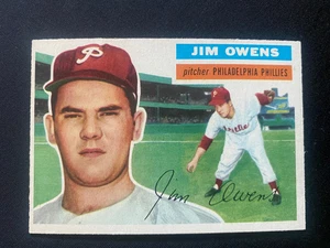 1956 TOPPS BASEBALL #114 - JIM OWENS - PHILADELPHIA PHILLIES - EXC/NMT COND - Picture 1 of 2