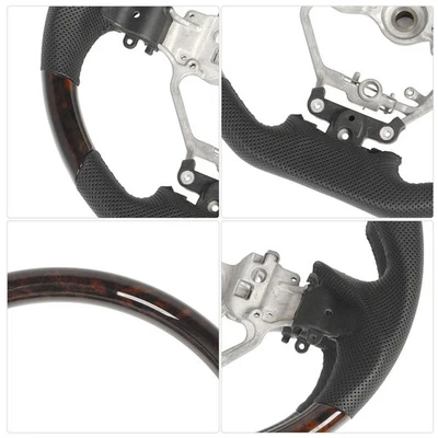 2022 Wood Grain Hydro Dip Steering Wheel Perforated Leather Fit For RX AL20 ES - Image 1 of 4