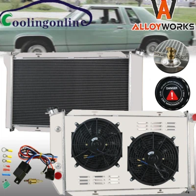 4ROW 62MM RADIATOR SHROUD FAN FIT 1972-79 FORD LTD II RANCHERO LINCOLN MARK V V8 - Image 1 of 4