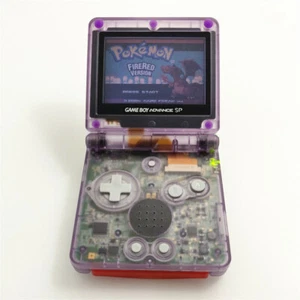 Clear Purple Game Boy Advance SP Console AGS 001 Front light LCD GBA SP Console - Picture 1 of 9