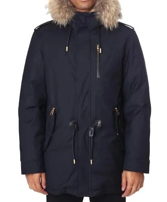 Mackage Montreal Seth-D Men's Navy Wool DOWN Raccoon Fur Hood Jacket Size 46 - Image 1 of 4