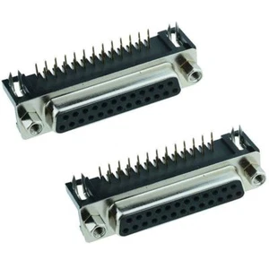 2 x 25-Way Right Angle PCB Female D Socket Connector - Picture 1 of 1