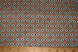 DEBBIE MUMM Fabric - CABIN FEVER - 9 Patch & Trees on Blue - 15" REMNANT - Picture 1 of 1