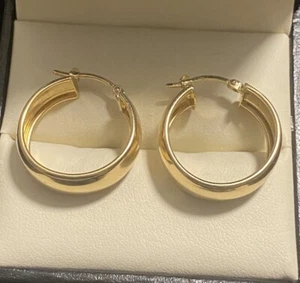 Real 18K Saudi Gold Hoop Earrings - Picture 1 of 6