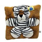 Tiger Plush Cuddle Pillow 16x16 Square Brown White Best Made Toys Limited RARE