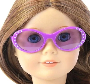Puppenkleidung 18" Sonnenbrille Lavendel Strass passt American Girl 18 Zoll Puppen - Bild 1 von 2