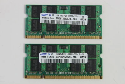 DELL Y9530 1GB 2RX8 PC2-5300 200 PIN MEMORY MODULE QTY 2  SAMSUNG M470T2953EZ3 - Image 1 of 2