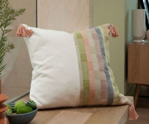 SCION Cotton Check Beige Green Cushion & Pad Large 50x50cm BNWT