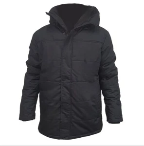 HoodLamb Hombre Negro Corto Orgánico Cáñamo Puffer 420 MWJ006 NUEVO CON ETIQUETAS - Imagen 1 de 2