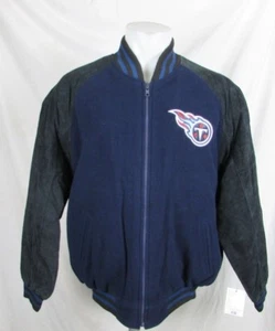 Tennessee Titans NFL Men's Full-Zip Wool Leather Sleeved Jacket - Picture 1 of 10