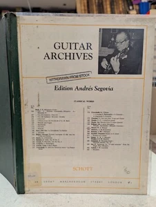 Archivio Chitarra: Edizione Andres Segovia Opere Classiche: Schott: Spartito Musicale - Foto 1 di 2