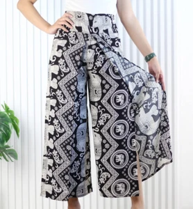 Wide Leg Pants Palazzo Lagenlook Bohemian Gypsy Hippie Trousers Wrap Pancake WLP - Picture 1 of 3