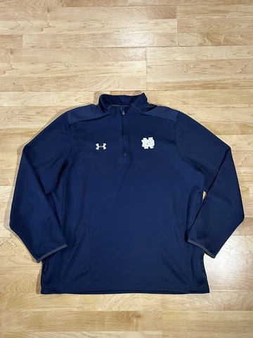 Mens Under Armour Notre Dame 1/4 Zip Pullover Long Sleeve sz XL Cover