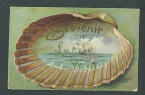 1909 Tarjeta postal saludos Carcasa de almeja publicada en Palestina WV - Imagen 1 de 1