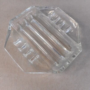 "Cenicero vintage octágono de vidrio transparente de 5""" - Imagen 1 de 4