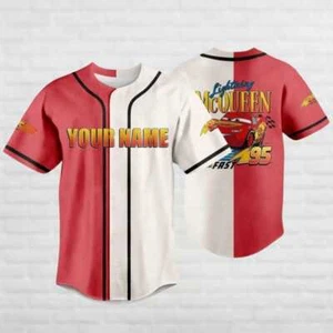 Camiseta deportiva de béisbol de coche de carreras McQueen Piston Cup iluminación personalizada - Imagen 1 de 3