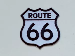 ROUTE 66 (B/W) Embroidered Patches 3"x3" iron-on - Picture 1 of 1