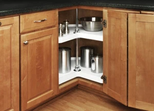  Kidney/Round Tray Kitchen Corner Cabinet Lazy Susan Rotating Shelf Turntable - Picture 1 of 9