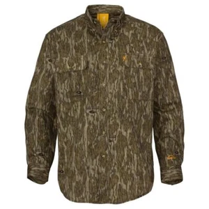 Browning Wasatch CB Shirt Long Sleeve Mossy Oak Bottomland Hunting Apparel S - Picture 1 of 2