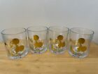 Disney 100 Mickey Mouse Gold Drinking Glass Tumblers Set of 4 *BRAND NEW*