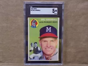 1954 Topps Del Crandall #12 SGC 5 - Picture 1 of 2