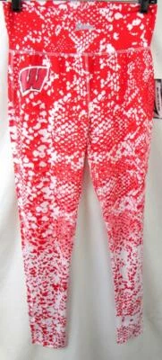 Wisconsin Badgers Womens S M or L Zubaz Gradient Athletic Yoga Pants AWIS 209 - Image 1 of 4