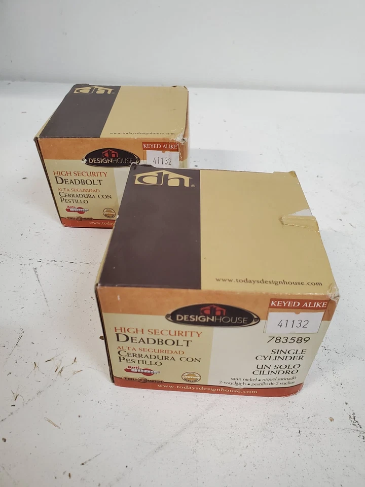 Design House Single Cylinder Satin Nickel Deadbolt 783589