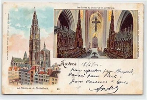België - ANTWERPEN - LITHO - De torenspits van de kathedraal - De steles van het - Picture 1 of 2
