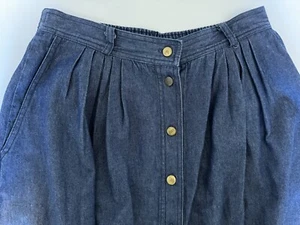 Damen Jeansrock Napa Valley Blau Größe 14 Knöpfe vorne Falten - Bild 1 von 16