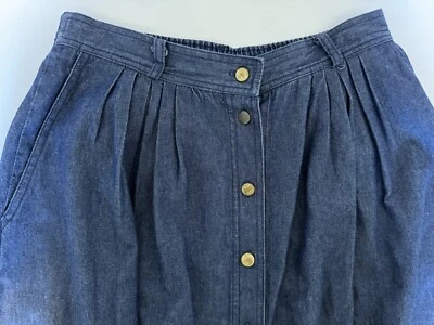 Women's Denim Skirt Napa Valley Blues Size 14 Buttons Down the Front Pleats - Image 1 of 4