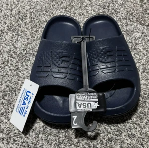 Boys Blue Size 2 Youth USA Comfort Slide Sandal Made In The USA - Picture 1 of 4