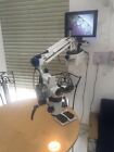 5 STEP MAG ENT WALL MOUNT SURGICAL MICROSCOPE WITH ACCESSORIES & LED MONITOR