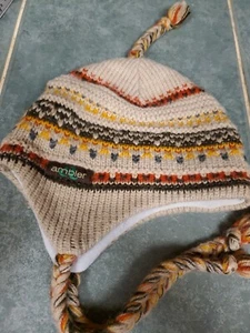 Ambler Canada 100% Wool Lined Ear Flaps Knit Ski Snow Hat Beanie - Picture 1 of 4
