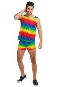 Festive Rainbow Gay Pride Adult Costume - Picture 1 of 2