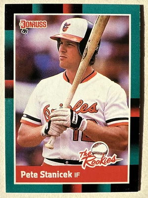 1988 Donruss The Rookies Pete Stanicek, #15 Baltimore Orioles, Rookie Card, EX - Image 1 of 3