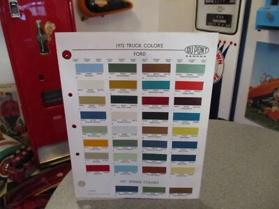 PAINT COLOUR REFERENCE 1972 FORD TRUCK COMMERCIAL AUTOMOTIVE  PAINT CHIPS - Image 1 of 2