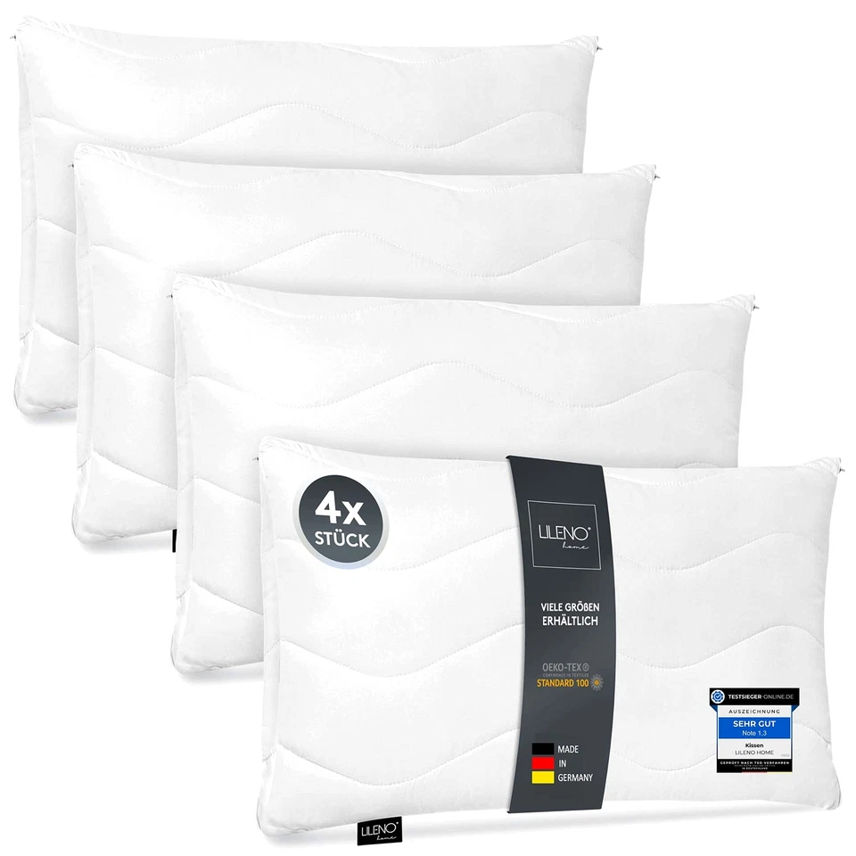 LILENO HOME 4er Set Kopfkissen - Kissen in verschiedenen Größen, Made in Germany - Bild 1 von 1
