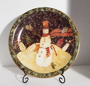 Piatto Decorativo 10,5" Pupazzi di Neve Certificato Internazionale Susan Winget - Foto 1 di 3