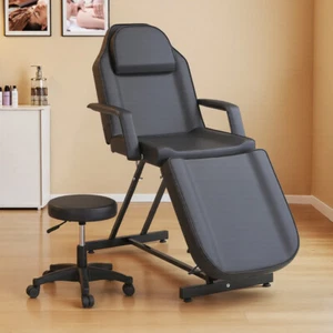 Massageliege Kosmetikliege höhenverstellbar mit Kosmetikhocker Massagebett 182cm - Bild 1 von 10