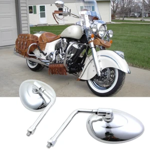 2PCS Rear View Side Mirrors Chrome For Indian Chief Vintage Classic 2014-2017 - Picture 1 of 14