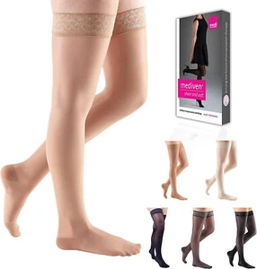 Mediven Soft & Sheer for Women, 20-30 mmHg Thigh High w/Lace Silicone Top... - Picture 1 of 14
