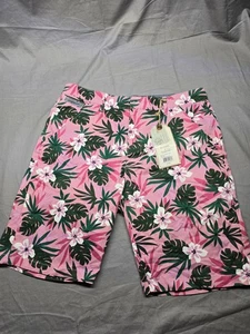 Hudson & Barrow Herren 34 tropische Blumen Shorts pink grün neu mit Etikett UVP $ 50 - Bild 1 von 7