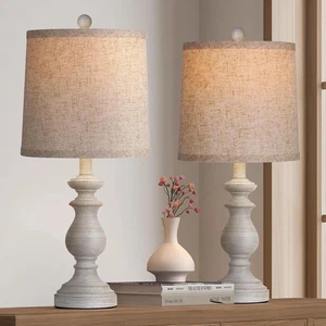 Traditionelle Tischlampe 2er Set, Rustikale Bauerntischlampen für Wohnzimmer... - Bild 1 von 2