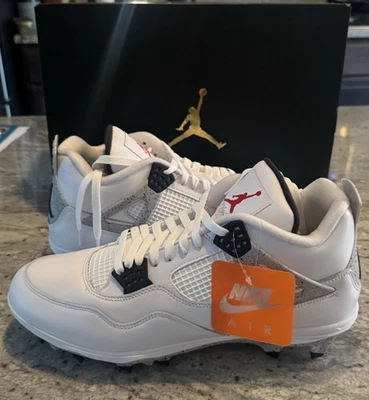 🔥 Botines de fútbol Jordan 4 Cement Retro TD Nike HQ0207-106 nuevos talla 14 Foto 1 de 4